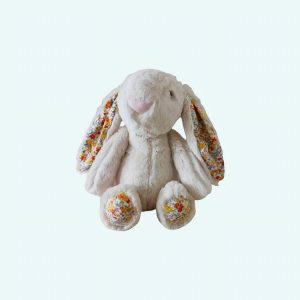 Peluche lapin avec oreilles fleuries
