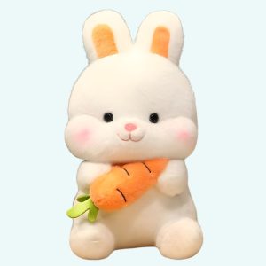 Peluche lapin blanc trop mimi