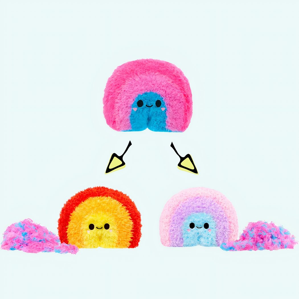 Peluche Fluffie Stuffiez arc-en-ciel rose et bleu – Image 5
