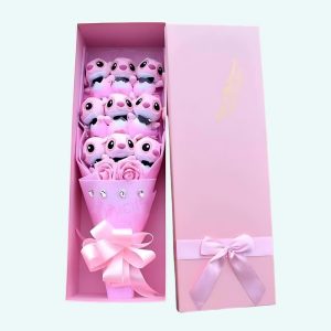 Bouquet de fleurs avec peluche Angel
