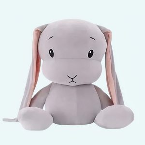 Peluche bébé lapin gris