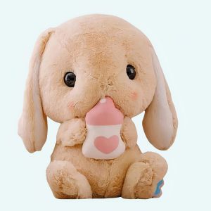 Peluche lapin avec biberon