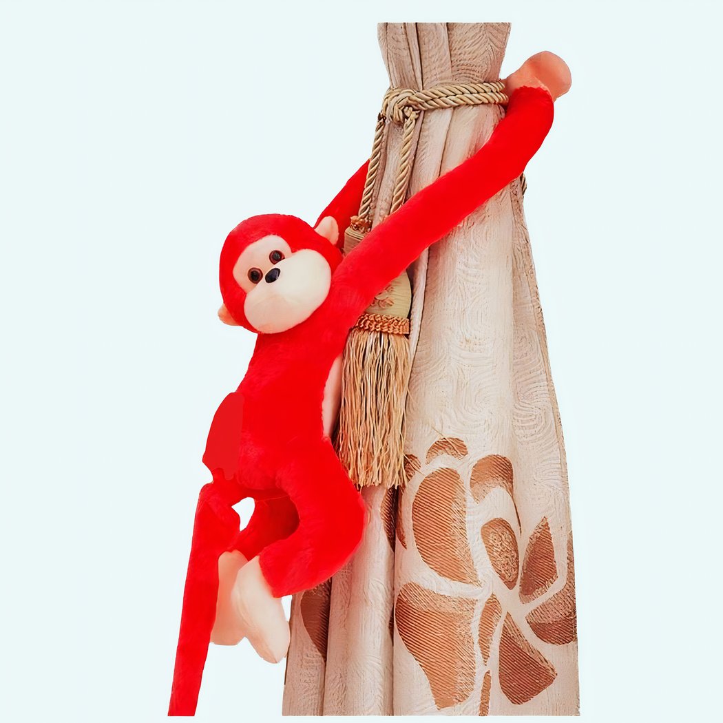 Peluche singe kawaii longue queue rouge – Image 2