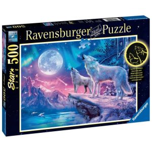 Puzzle Phosphorescent 500 pièces – Loups sous les Lumières