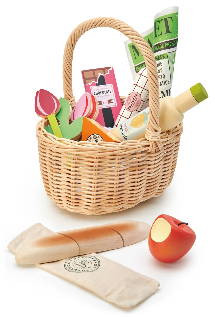 Panier de produits du marché en bois – Image 3