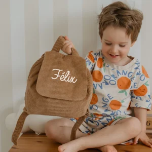 Sac à dos velours côtelé enfant